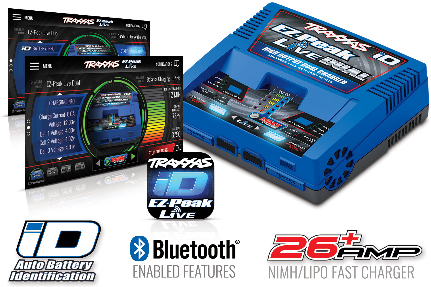 Incarcator Incarcator acumulatori Traxxas DUAL EZ-Peak Live 200 Watt NiMH/Lipo Toltok