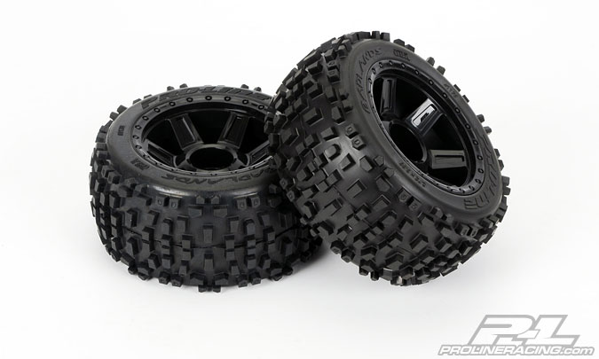 Set Cauciucuri Proline Badlands 3.8"  All Terrain MT, montate pe jante Desperado Black 1/2" Offset 17mm (2 buc)