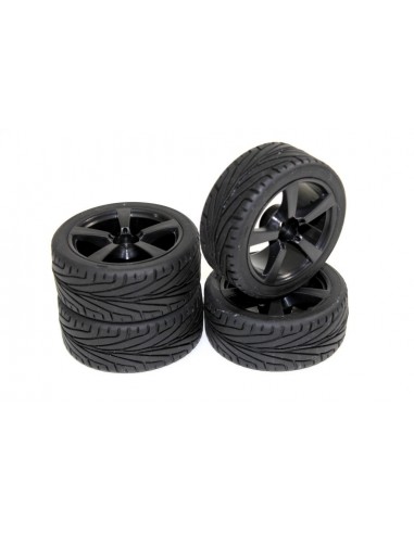 Set roti Onroad "5 Spoke / Profile" negre 1:10 (4 buc)