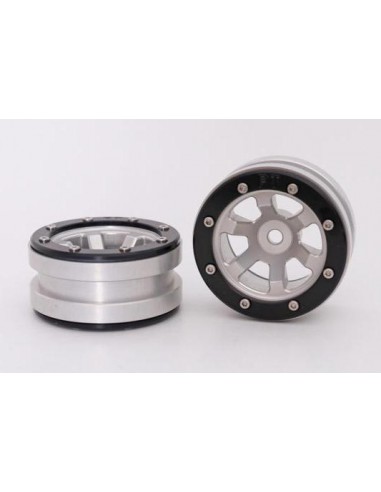 Set Jante Metalice METSAFIL cu Beadlock PT- Claw Silber/Schwarz 1.9