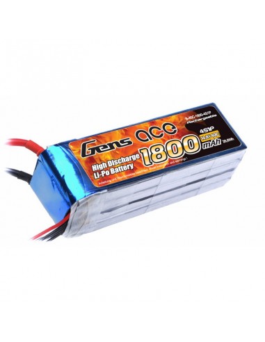 Acumulator Lipo Gens Ace - Aero - 1800mAh - 14.8V - 40C - 4S1P cu T-Plug (Deans)