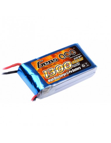 Acumulator Lipo Gens Ace - 1300mAh - 7.4V - 25C - 2S1P cu T-Plug (Deans)