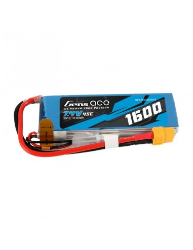 Acumulator Lipo Gens Ace - 1600mAh - 7.4V - 45C - 2S1P cu XT60