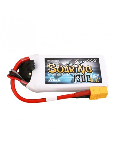 Acumulator Lipo Gens Ace - G-Tech Soaring - 1300mAh - 7.4V - 30C - 2S1P cu JST-SYP