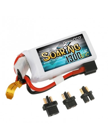 Acumulator Lipo Gens Ace - Soaring - 1300mAh - 11.1V - 30C - 3S1P cu EC3/XT60/T-plug