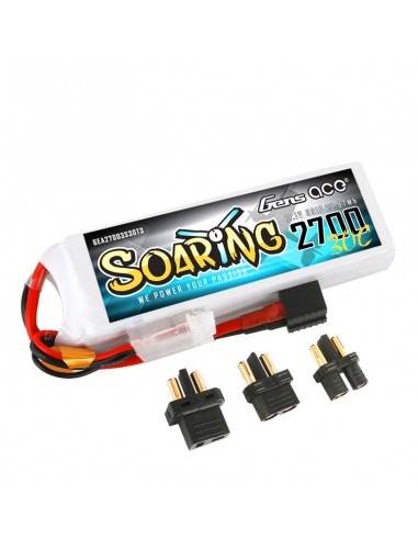 Acumulator Lipo Gens Ace - Soaring - 2700mAh - 11.1V - 30C - 3S1P cu EC3/XT60/T-plug