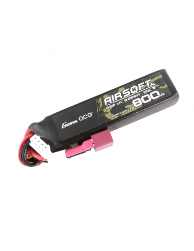 Acumulator Lipo Gens Ace 800MAH 11.1V 25C 3S1P Airsoft cu conector T-Plug (Deans)