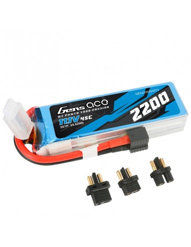 Acumulator LiPo Gens Ace 2200mAh 11.1V 45C 3S1P cu conector EC3/XT60/T-plug