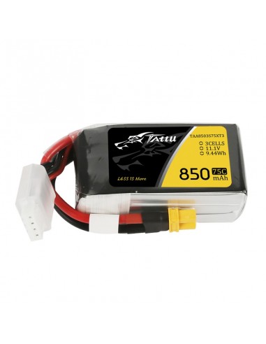 Acumulator Lipo Tattu 850mAh 11.1V 75C 3S1P cu XT30