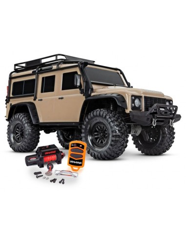 Automodel Traxxas TRX-4 Land Rover Defender 110 - Scale 1/10 Crawler TQi - Sand cu Winch GRATUIT