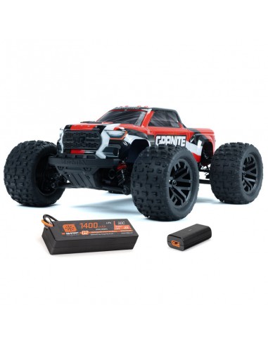 Automodel 1/18 GRANITE GROM MEGA 380 Brushed 4X4 Monster Truck RTR cu baterie si incarcator RED