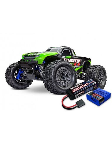 Automodel Traxxas Stampede 4x4 BL-2S 1/10 Monster-Truck RTR BL-2S Brushless Verde cu Incarcator rapid si Acumulator Lipo 3000mah