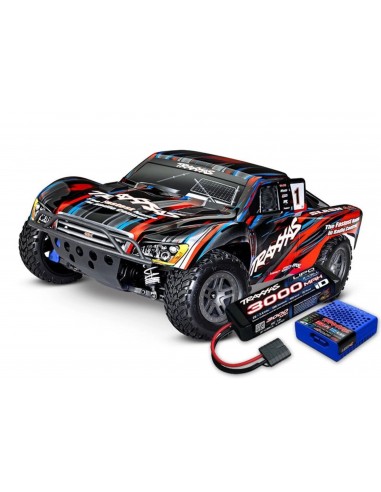 Automodel Traxxas Slash 4x4 BL-2S Brushless Short Course 1/10 RTR - Rosu cu Acumulator Lipo 3000mAh si Incarcator Inclus