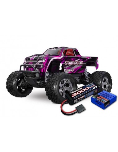 Automodel Traxxas Stampede 1/10 2WD Monster-Truck Pink RTR BL-2S Brushless cu Acumulator Lipo 7.4V 3000mah si Incarator Inclus