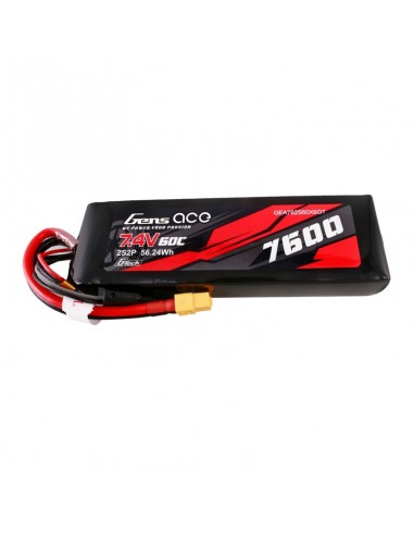 Acumulator Lipo Gens Ace G-Tech 7600mAh 7.4V 60C 2S2P - Softcase - XT60