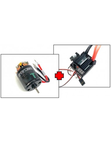 Combo Scara 1:10 Brushed : Motor 14T Racing  & 80A ESC -Thrust B-Spec V2 - Absima