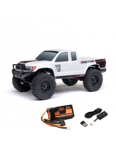 Axial SCX24 Base Camp 4WD Rock Crawler 1/24 Brushed RTR cu Acumulator si Incaractor - Alb