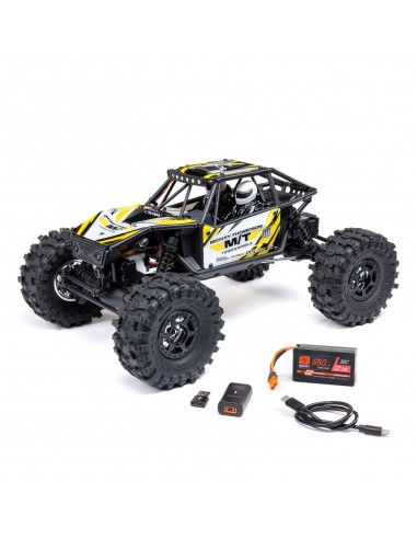 Axial 1/18 UTB18 Capra 4WS 4X4 RTR Brushed Rock Crawler cu Incarcator si acumulator Galben