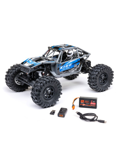 Axial 1/18 UTB18 Capra 4WS 4X4 RTR Brushed Rock Crawler cu Incarcator si Acumulator Albastru