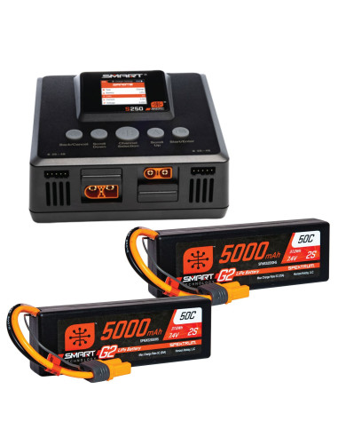 Pachet Smart Powerstage 4S: (2 buc ) G2 5000mAh 2S LiPo IC5 & Incarcator S250