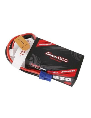 Acumulator Gens Ace 850mAh 7.4V 2S1P 60C Lipo cu mufa EC2