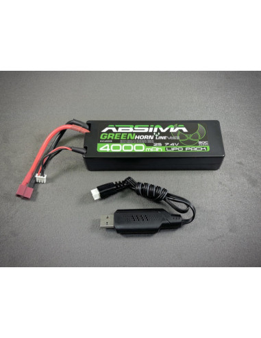 Pachet Acumulator LIPO 4000mah 2S 50C si incarcator USB