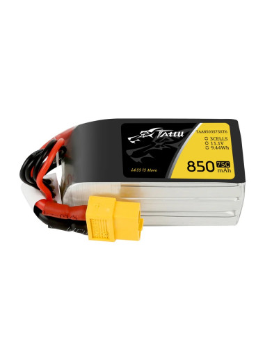 Acumulator Lipo Tattu 850mAh 11.1V 75C 3S1P cu XT60
