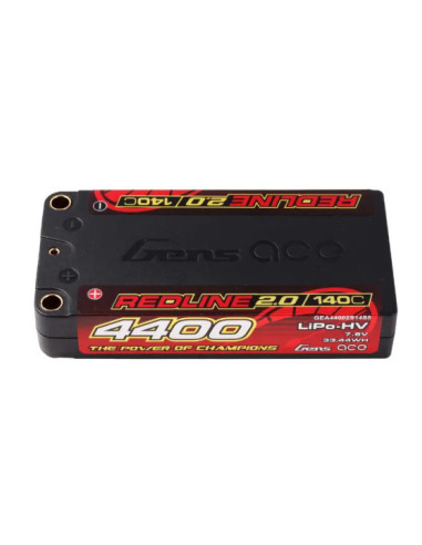 Acumulator Gens Redline 2.0 4400mAh 7.6V 140C 2S1P HardCase HV Lipo