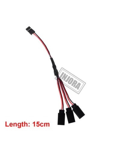 Cablu prelungitor Y servo 30cm cu 3 extensii Injora 15cm