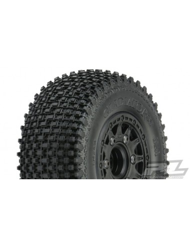 Set Cauciucuri Gladiator 2.2"/3.0" M2 (Medium) pe jante Raid Black Short Course (2 buc)