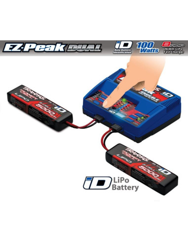 Pachet incarcator EZ-Peak Dual si 2 x 5000mah 3S Lipo 2872X Traxxas