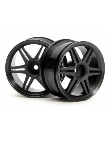 SET JANTE 1:10 12 SPOKE CORSA NEGRE 26mm (3mm OFFSET)