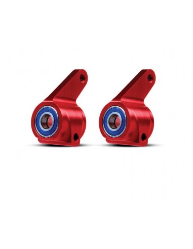 Red-anodized Traxxas Aluminum Steering Blocks 3636x