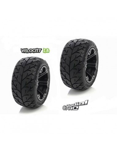 Set cauciucuri Velocity 2.8" pe jante Addict Negre 12mm (2buc)