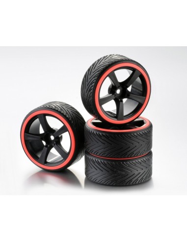 Set Roti Drift 5-Spoke "Profile A" Negru/Orange 1:10 (4 buc)